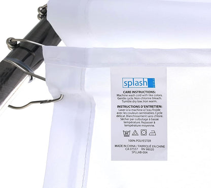 Splash Home SIA - Cortina de Ducha de poliéster con diseño Floral, para Cortinas de baño y Tina, Tela Ligera Lavable y Resistente al Agua, 70 Pulgadas de Ancho x 72 Pulgadas de Alto