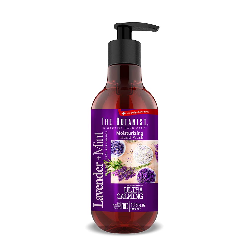 THE BOTANIST Jabón Líquido Antibacterial Lavanda+Menta 400 Ml + Shampoo Menta Fresca 591 Ml, Paquete De 2, 1 Ml, 400 Ml