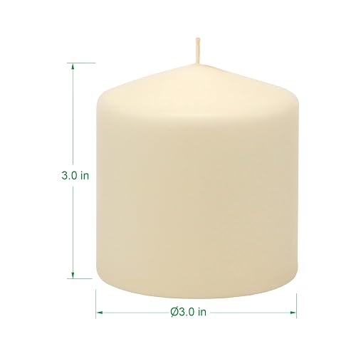 Stonebriar - Vela de Pilar, Paquete de 6, 3x3 Pulgadas, 18 Horas, Sin Perfume, Cera de Marfil