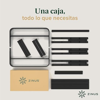 Zinus Rumi | Base de Cama Queen de Acero de Fácil Armado Que Soporta Cualquier Tipo de Colchón | Montaje de 20 Minutos | Garantía de 5 años