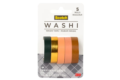 Scotch Washi Tape, diseño de puesta de sol, 5 rollos, ideal para diario de balas, álbumes de recortes y decoración de bricolaje (C1017-5-P5)
