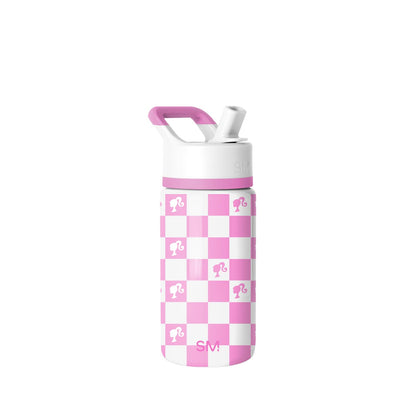 Simple Modern Summit Botella de Agua para Niños 14oz con Popote - 0.4 Litros - Mattel: Barbie Checkmate
