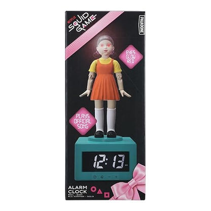Paladone Reloj Despertador Muñeca Squid Game – Luz con Licencia Oficial De Netflix, Accesorios Y Decoración para Dormitorio Infantil