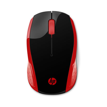 HP 200 Mouse Inalámbrico 2.4 GHz - Negro - Rojo