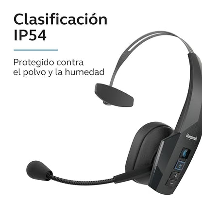 BlueParrott Auriculares Bluetooth B350-XT | Auriculares con cancelación de ruido del 96% para conductores de camiones; ligeros, cómodos, IP54, 24 h de autonomía