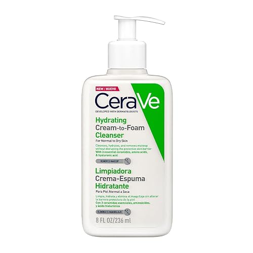 CeraVe Limpiadora Crema-Espuma Hidratante Facial Diaria para Piel Normal a Seca 236ml