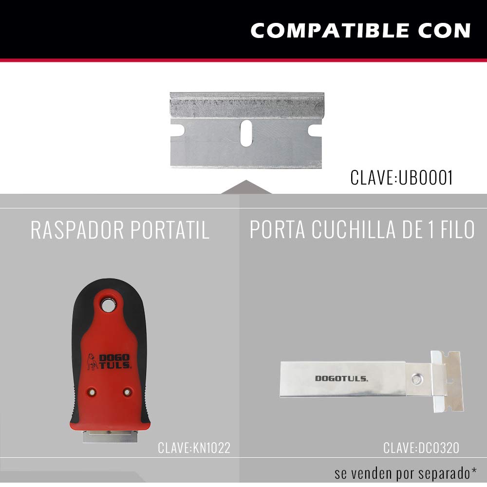 DOGOTULS UB0001 Navaja De 1 Filo Calibre 9 con 100 Pzas