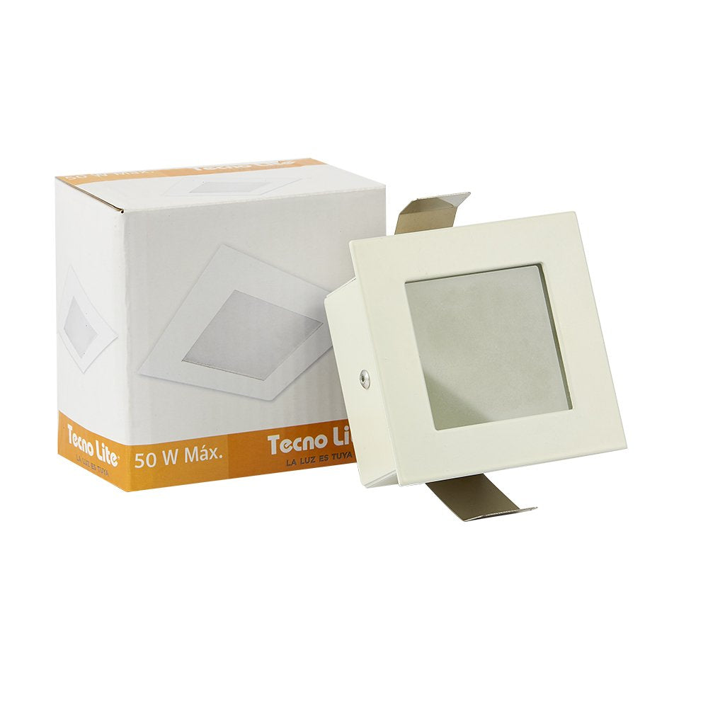 Tecnolite Lámpara Downlight Empotrable, Potencia Máx. 50 W, Base GY6.35, Foco JCD no incluido