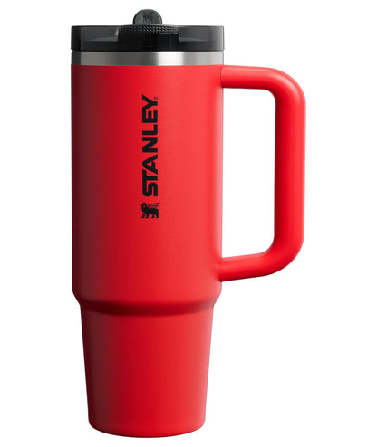 Stanley Quencher ProTour Vaso Térmico con Popote Abatible, Acero Inoxidable - 30 Ounces - Chili Black