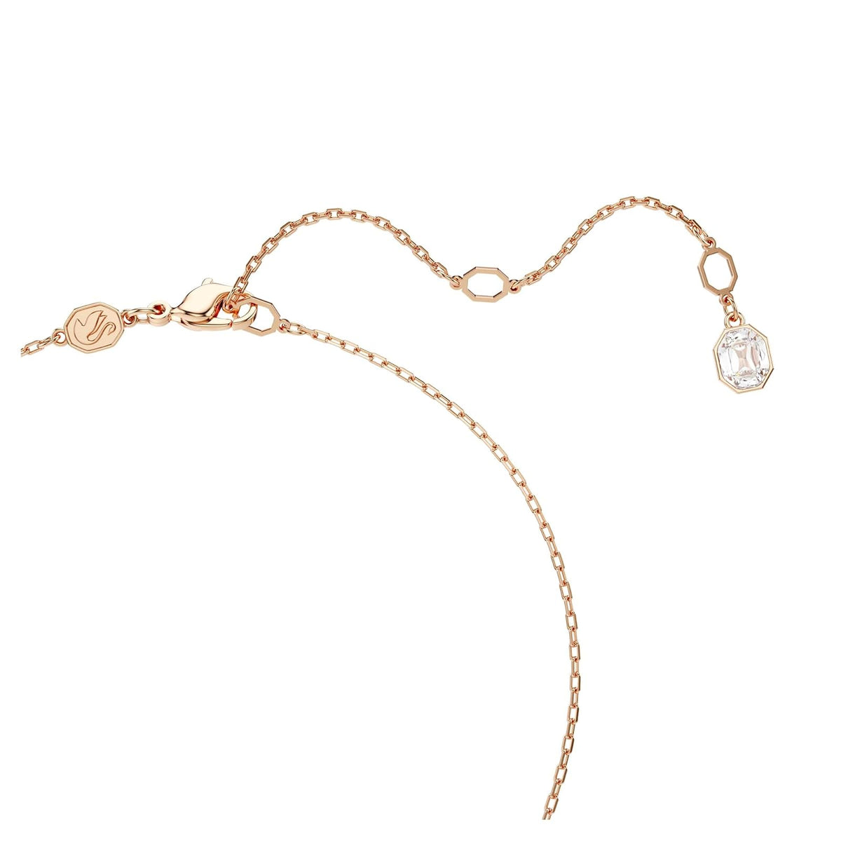 Swarovski Colgante Dextera, Talla redonda, Blanco, Baño tono oro rosa