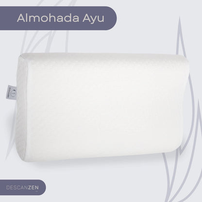 DescanZen | Almohada Ayu Ergonómica Suave - Memory Foam - Hipoalergénica y Antibacterial - Confort y Comodidad - Ortopédica