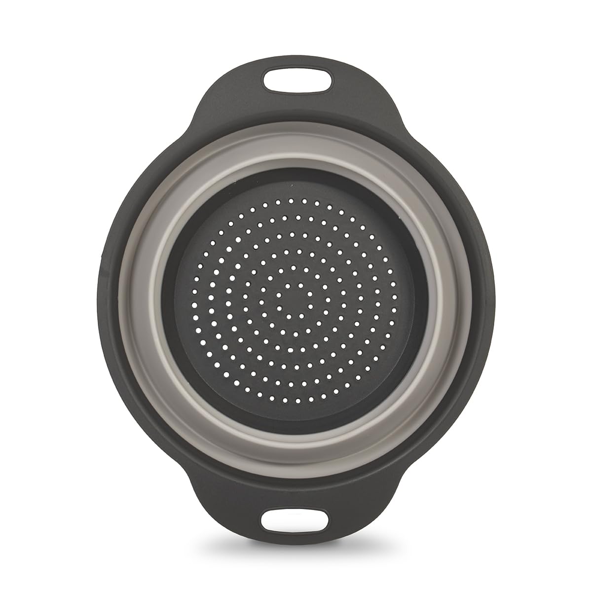 Glad Colador plegable – 2L | Escurridor de pasta pequeño para cocina, verduras y frutas | Cesta redonda plegable de plástico para un fácil almacenamiento, gris