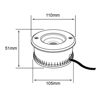 Tecnolite - Lámpara de Piso LED Empotrable Exterior 10 W, Luz Cálida Brillante, IP67, LED Integrado
