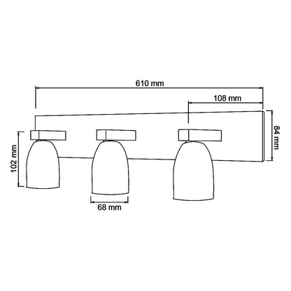 Tecnolite - Lámpara de Pared Arbotante, Potencia Máx. 120 W, 3 Bases G9, No incluye focos
