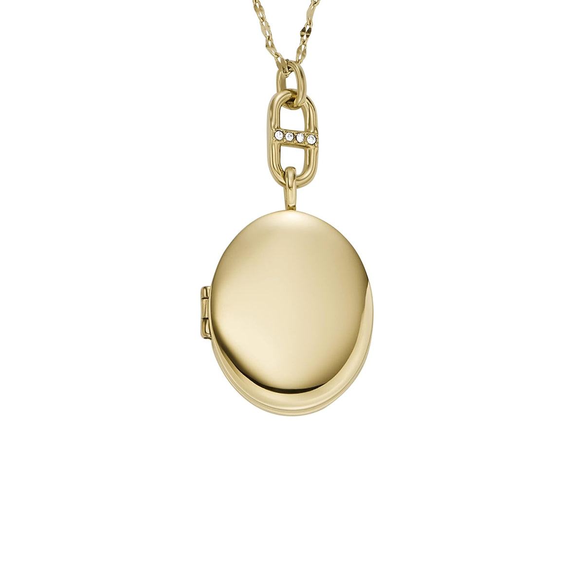 Fossil Women's Plated Stainless Steel Engravable Personalized Gift Pendant Chain Necklace for Women
