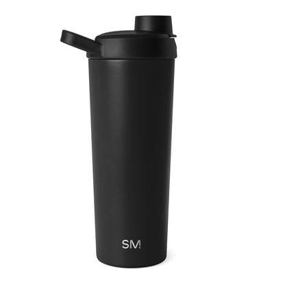 Simple Modern Acero Inoxidable Botella Mezcladora con Bola, Vaso Aislado de Metal para Mezclas de Proteínas, Batidos y Preentrenamientos, Rally Colección, 710ml, Midnight Black