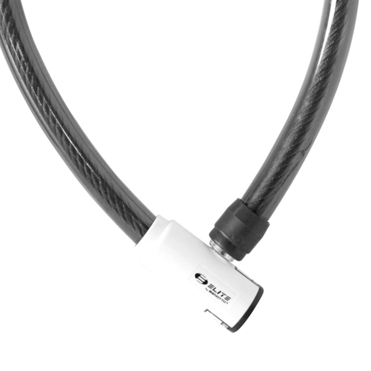 Benotto Candado ELITE Cable 25mm x 1000mm Negro con Cabezal Blanco y 2 Llaves Reversibles