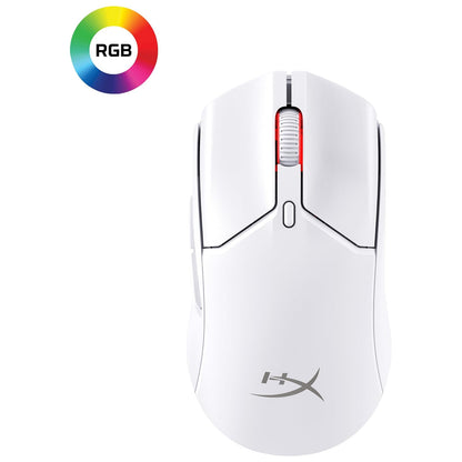 HyperX Mouse Pulsefire Haste 2 Mini - Inalámbrico para Juegos/Gaming, Bluetooth, 2.4GHz, Conectividad Inalámbrica Dual, Compacto y Ligero, Blanco (7D389AA)
