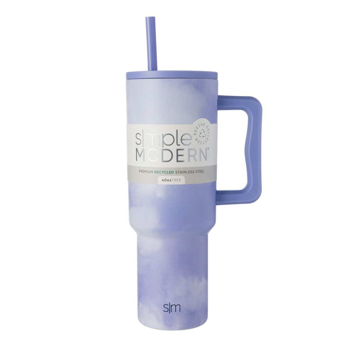 Simple Modern Trek Vaso Térmico con Asa y Popote, Acero Inoxidable, 890-1180 ml - 1180ml - Púrpura