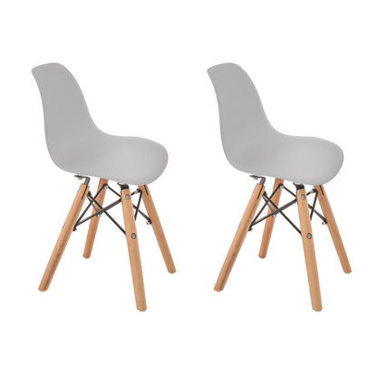 DUDUK 2 sillas Eames: Juego de 2 sillas Infantiles Modernas para niños pequeños (Blancas, Grises y Rosa)