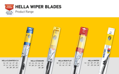 Hella Escobilla de Limpiaparabrisas OE Estándar de Goma para Todas las Estaciones, 28 cm, Paquete de 2, 9XW398114011