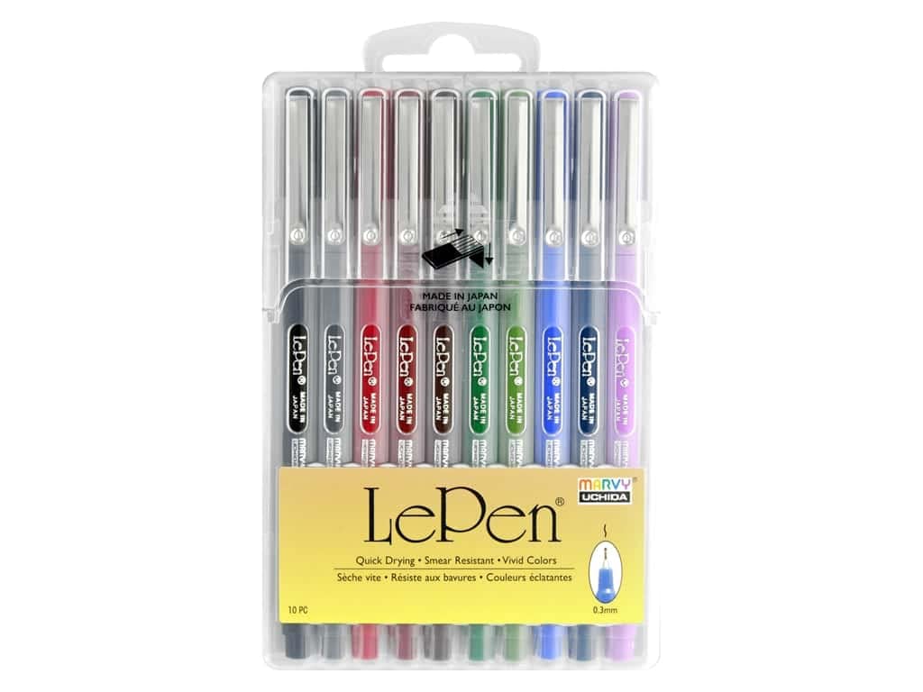 Uchida Of America 4300-10B Juego de bolígrafos de dibujo Le Pen de 10 piezas de tamaño 0,3 puntos