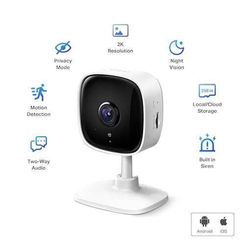 TP-Link Tapo C110, Cámara Wi-Fi de Seguridad Interior para el Hogar, 3MP Ultra Alta Definición, Control Remoto de Aplicaciones, Funciona con Alexa