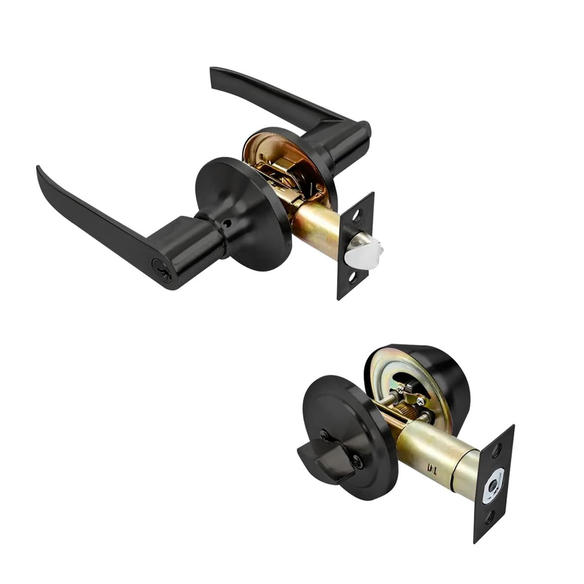 Phillips Combo Cerrojo/Manija Tampico Alta Seguridad LLave-Mariposa Negro
