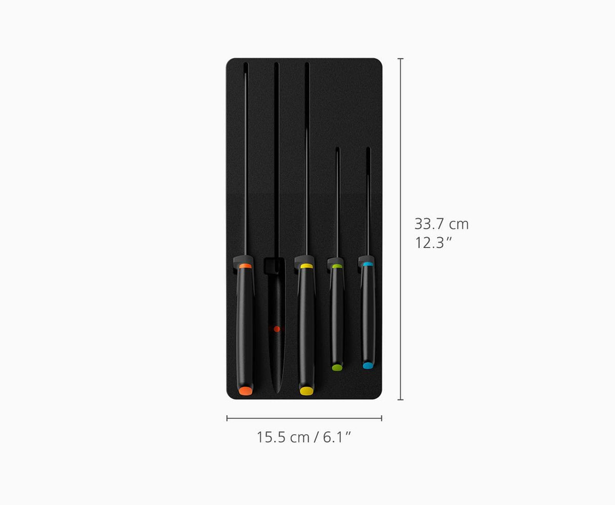 Joseph Joseph Elevate Knives Store 10545 - Juego de 5 cuchillos con bandeja de almacenamiento para cajón