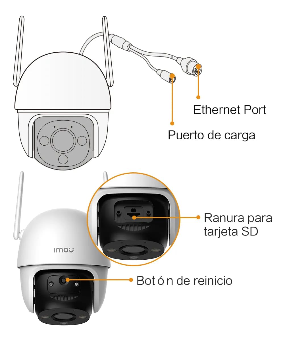 Imou IPC-DK7N Cámara de Seguridad WiFi 6 Exterior 5MP con Visión Nocturna a Color, Detección de Personas y Vehículos, Seguimiento Inteligente e IP66