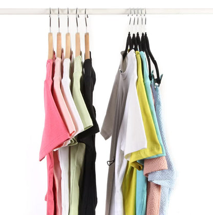 Juego de 20 perchas de terciopelo para falda con clips para mujer, juego de 20 perchas negras con clip para pantalón, camisa, vestido de fieltro, antideslizante, resistente, ahorro de espacio, ropa delgada, 16.7 pulgadas de largo
