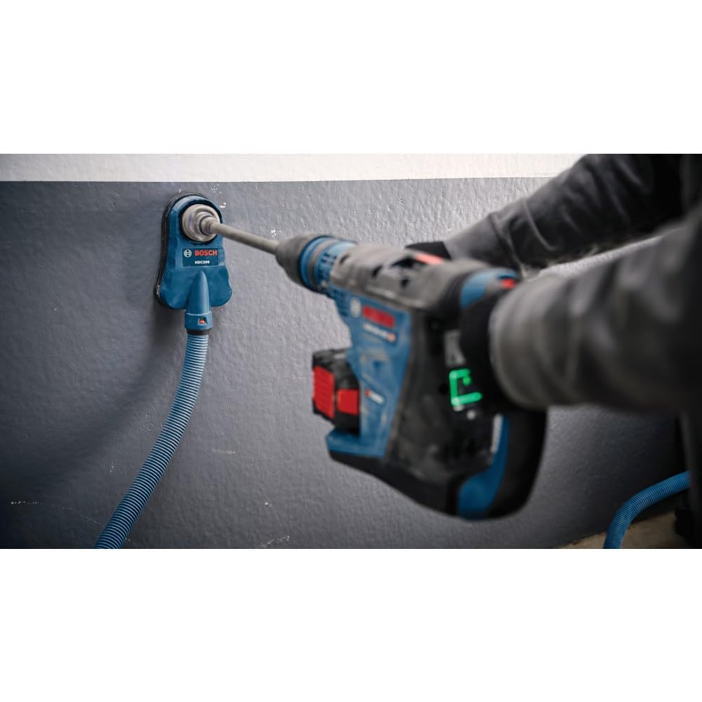 BOSCH HDC200 SDS-Max - Accesorio para recoger polvo para taladro | Cámaras de aire duales, sujetan la extracción de pared, se adapta a brocas de 1,6 cm y 2,5-1 cm, colector de polvo