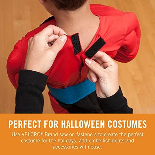 Cinta adhesiva para coser de la marca VELCRO, 5 pies x 0.75 pulgadas, color | Para ropa y manualidades, sustituye a broches y botones; cortado a la longitud para disfraces, reparaciones y proyectos de