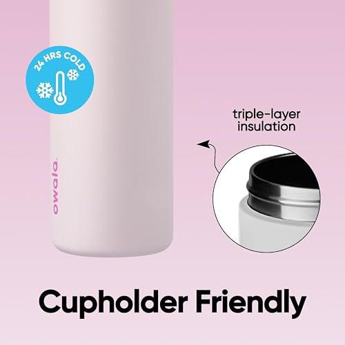 Owala FreeSip Insulated Stainless Steel Water Bottle with Straw for Sports and Travel, BPA-Free, 24oz, Dreamy Field