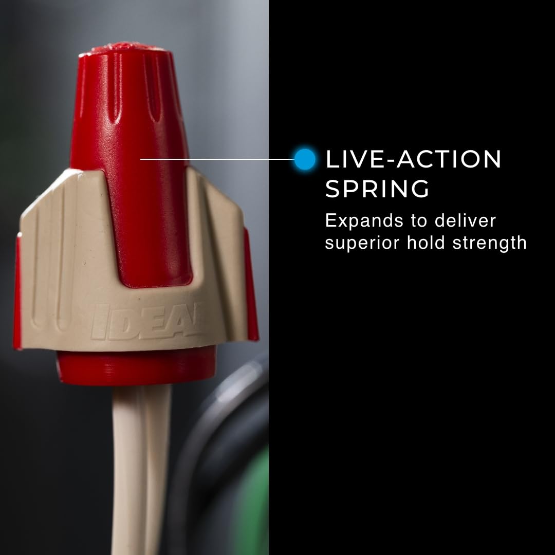 IDEAL Electrical Twister PRO (30-144) Conector de alambre rojo/café, caja de 50 - Tuercas de alambre de torsión suaves para 22 a 8 AWG con SureGrip Comfort Overmold