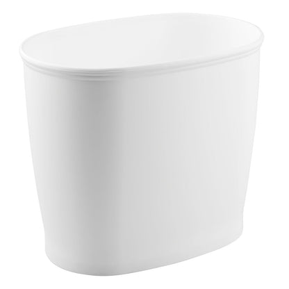 InterDesign 93441 Kent Oval Wastebasket Trash Can for Bathroom, Kitchen, Office, White