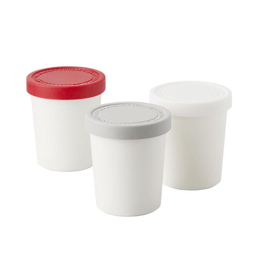 Tovolo Sweet Treat, contenedor reutilizable para helado casero, juego de recipientes apilables de 4 a 6 onzas con tapas de silicona para congelador, sin BPA y aptos para lavaplatos