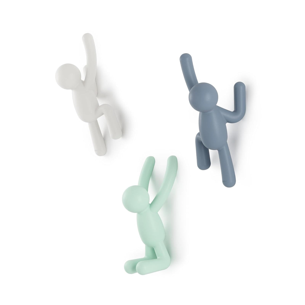 Umbra set de 3 percheros de pared Buddy - Blanco - Menta - Azul