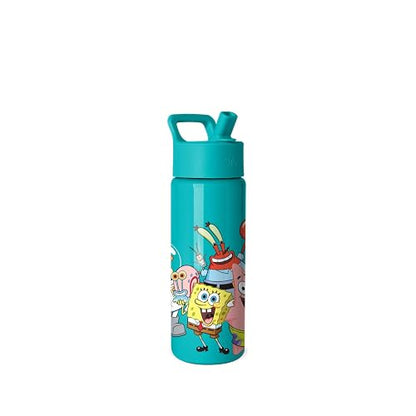 Simple Modern - Botella de agua Summit para niños con tapa de popote, vaso aislado de acero inoxidable de 18 onzas, para niños, niñas, escuela, amigos de Bob Esponja