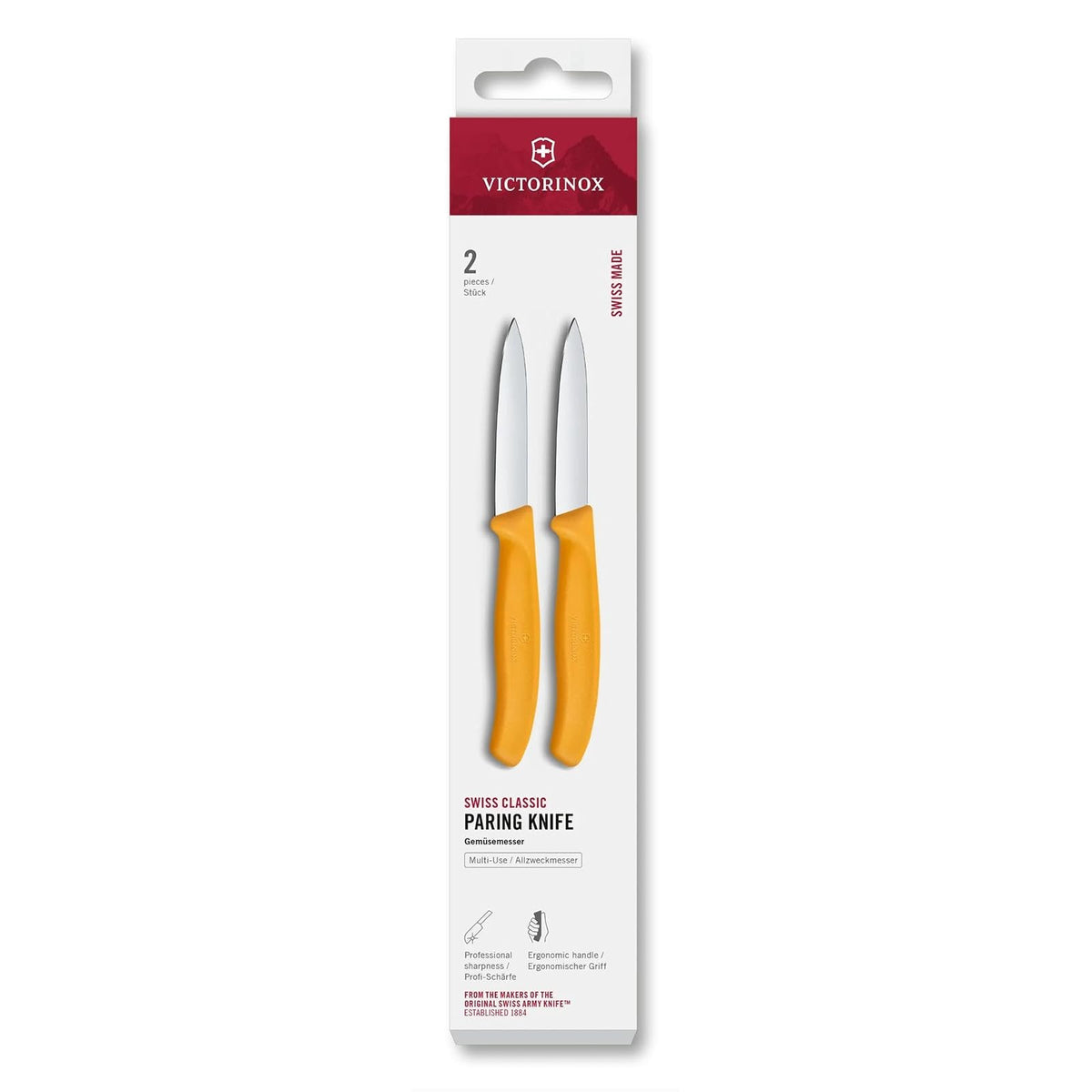 Set de Cuchillos Mondadores Swiss Classic, Filo Recto, Hoja 8 cm, Amarillo