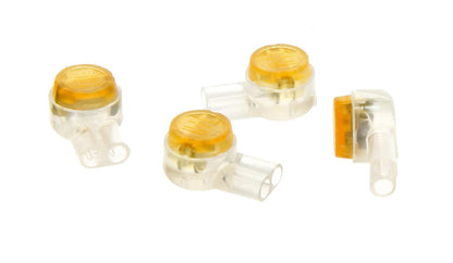 IDEAL Electrical 86-955 IDC UY2 Conector de empalme a tope, conectores de 3 cables para cable de cobre sólido de un solo conductor de 19-26 AWG, amarillo, (paquete de 100)
