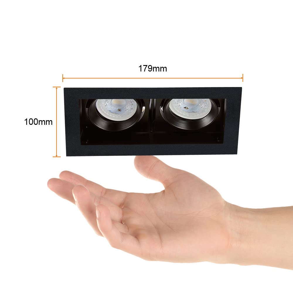 Tecnolite Lámpara Downlight Empotrable Dirigible, Potencia Máx. 120 W, 2 Bases GX5.3/GU10, No incluye focos