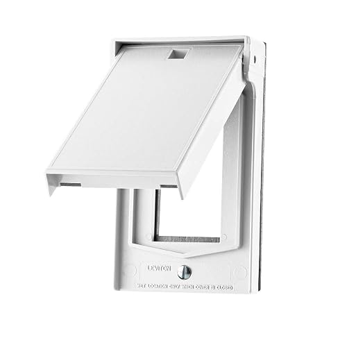 Leviton 003-04998-00W Placa de Nylon para Intemperie para Receptáculo Dúplex, Blanco, pack of/paquete de 1