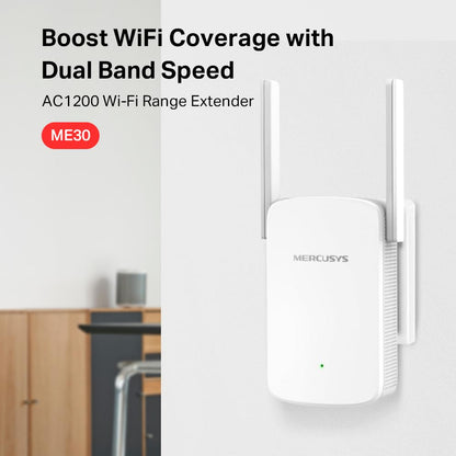 MERCUSYS Expansor de Rango AC1200 WiFi ME30, 2 Antenas, 2.4Ghz/5Ghz IEEE 802.11A, AC5, IEEE 802.11B/G/N (ME30)