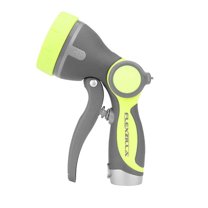 Flexzilla ZillaGreen Boquilla para Manguera de Jardín, Flujo Ajustable - Agarre de pistola de 3 patrones