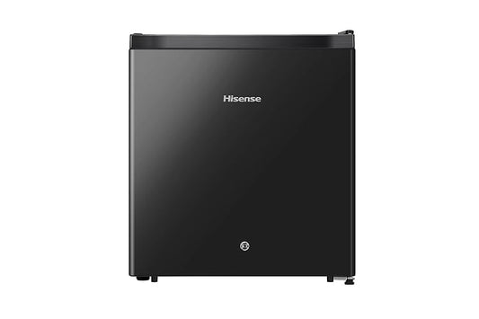 Hisense RR16D6ABX1- Frigobar,1.6 pies cúbicos, Negro | Estantes Para Botellas de 2 Litros,Termostato Ajustable,Sello De Puerta Antibacteriano,45x47x50cm(AnchoxLargoxAlto)