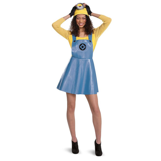 Disguise Costume for Women, Official Minions Stuart Outfit with Skirt Goggles and Hat