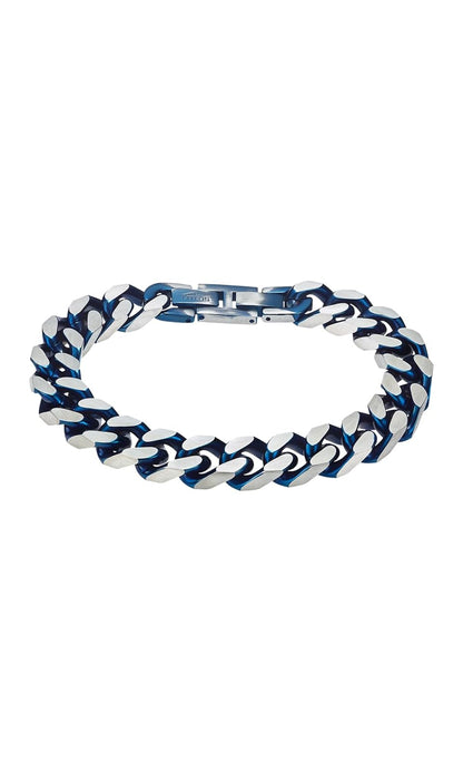 Lotus Style Pulsera men in black para caballero en tono plateado
