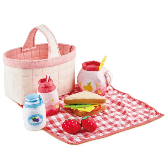 Juego de Picnic Hape| 12 Piezas de Juguete Suave para Interiores y Exteriores para niños pequeños, Color Rosa 12M+