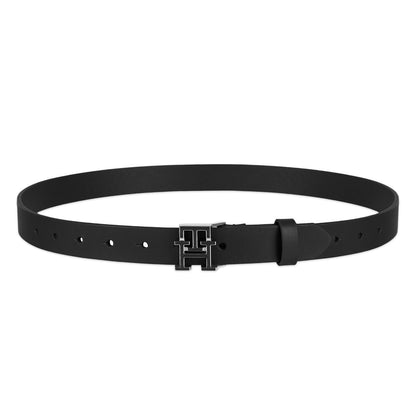 Tommy Hilfiger Slim 1" Enamel Th Plaque Buckle Belt Cinturón Mujer